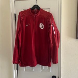 OU OKLAHOMA SOONERS MENS 1/4 ZIP MOCK - LARGE